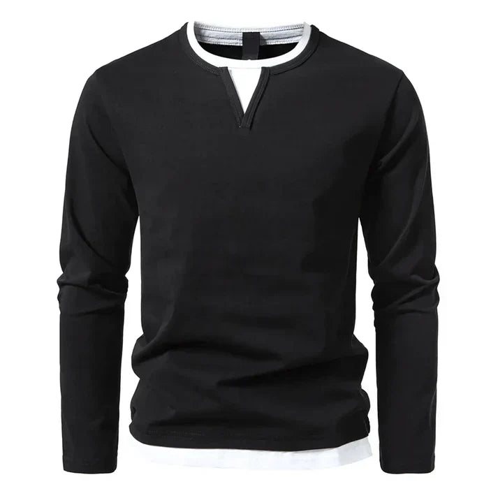 ANDREA™ | MAGLIA CON COLLO A CONTRASTO