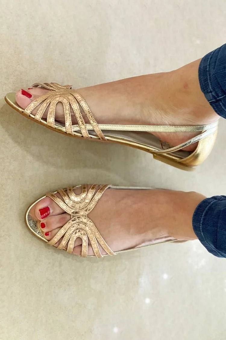 RITA™ | SANDALI DORATI ELEGANTI ESTIVI