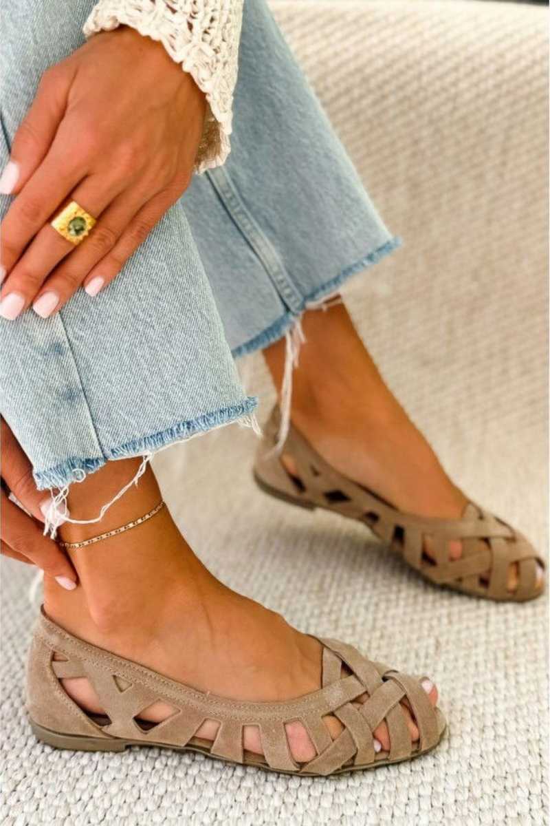 ANGELA™ | SANDALI PIATTI INTRECCIATI CON CUT-OUT