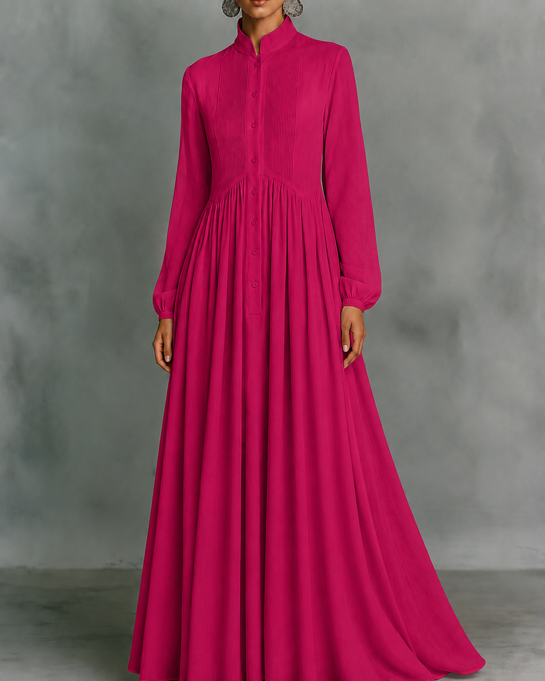 DEBORA™ | ABITO MAXI MINIMALISTA COLLETTO ALLA COREANA