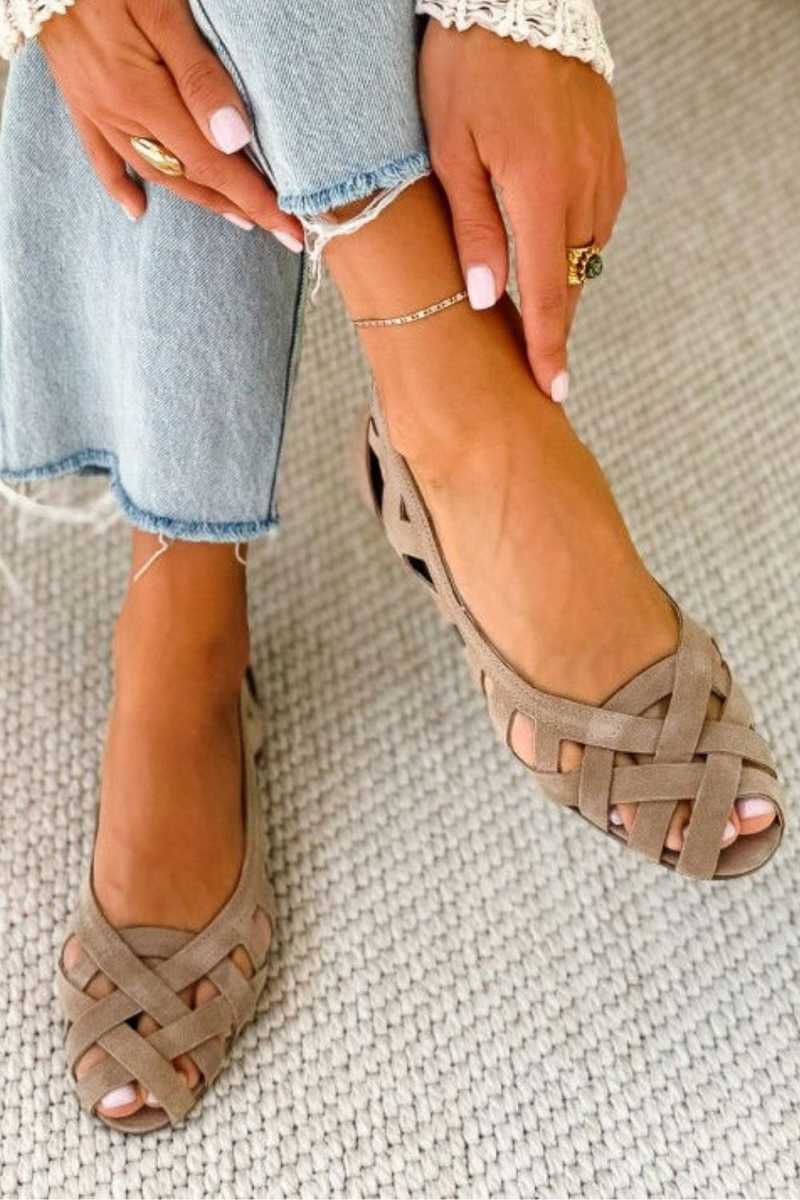 ANGELA™ | SANDALI PIATTI INTRECCIATI CON CUT-OUT