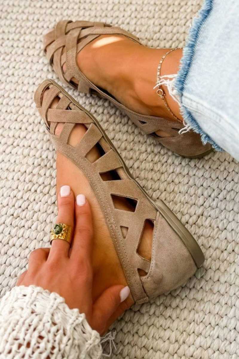 ANGELA™ | SANDALI PIATTI INTRECCIATI CON CUT-OUT