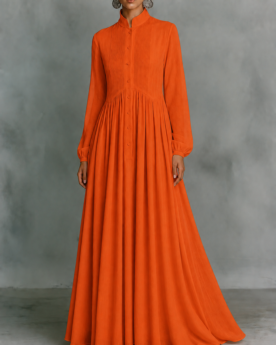 DEBORA™ | ABITO MAXI MINIMALISTA COLLETTO ALLA COREANA