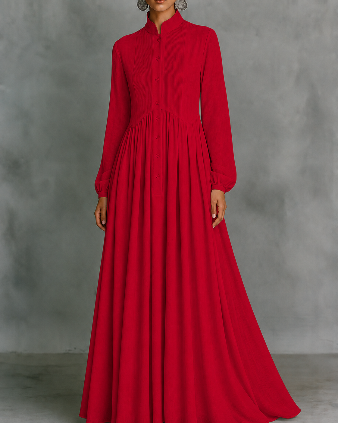 DEBORA™ | ABITO MAXI MINIMALISTA COLLETTO ALLA COREANA