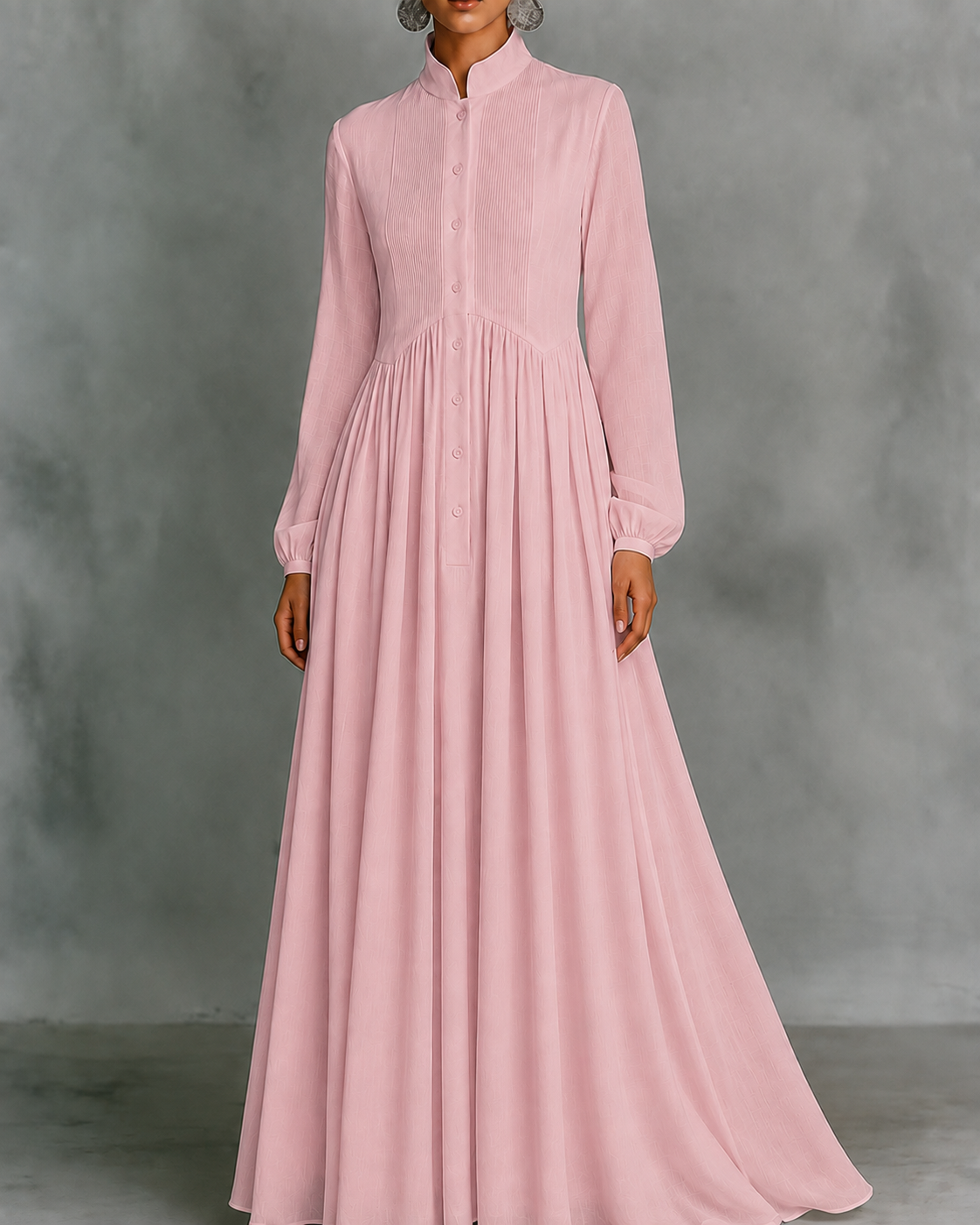 DEBORA™ | ABITO MAXI MINIMALISTA COLLETTO ALLA COREANA