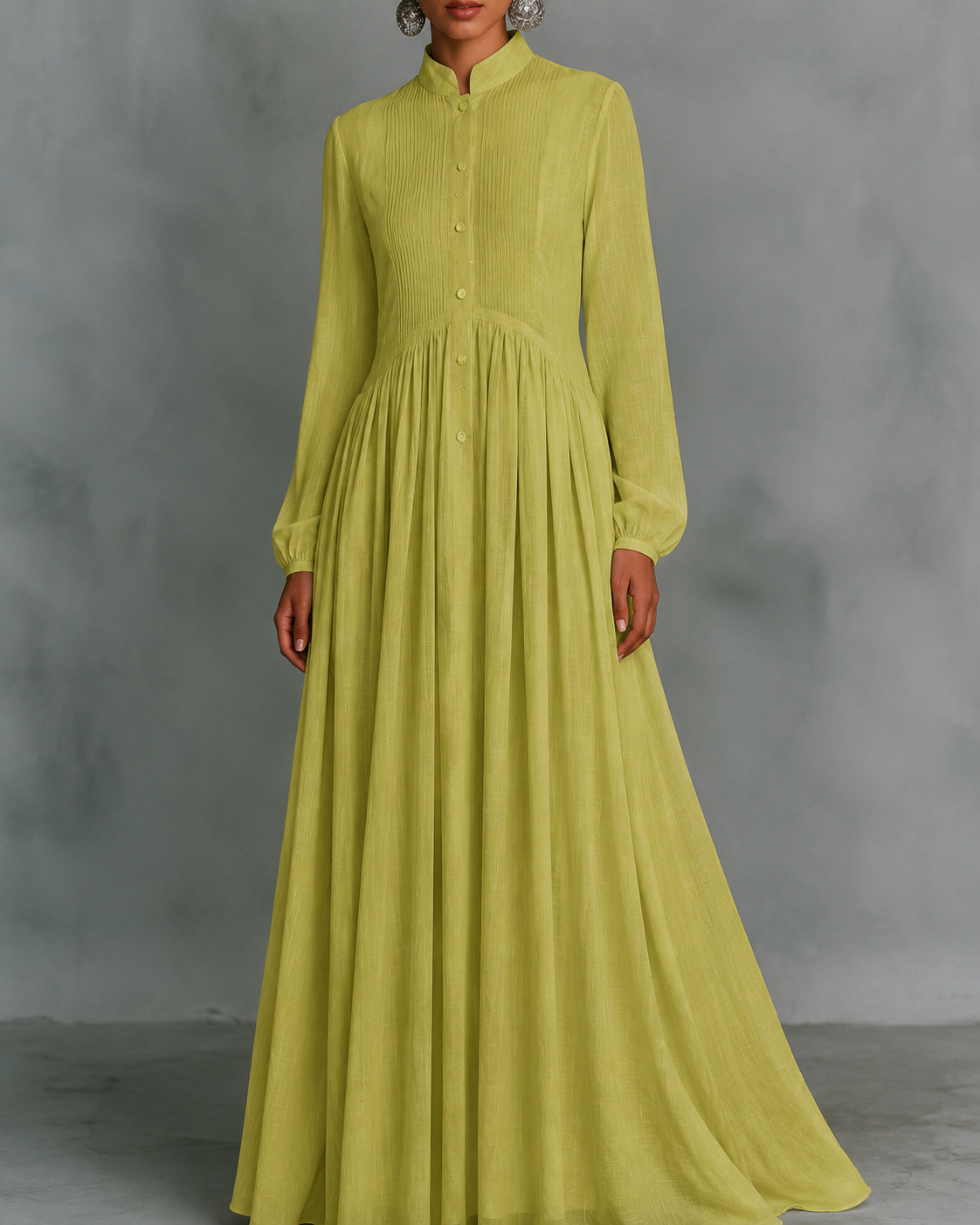DEBORA™ | ABITO MAXI MINIMALISTA COLLETTO ALLA COREANA