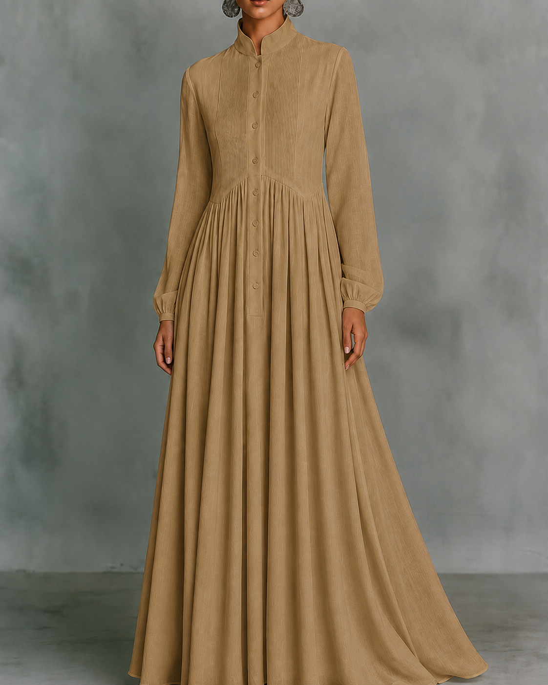 DEBORA™ | ABITO MAXI MINIMALISTA COLLETTO ALLA COREANA