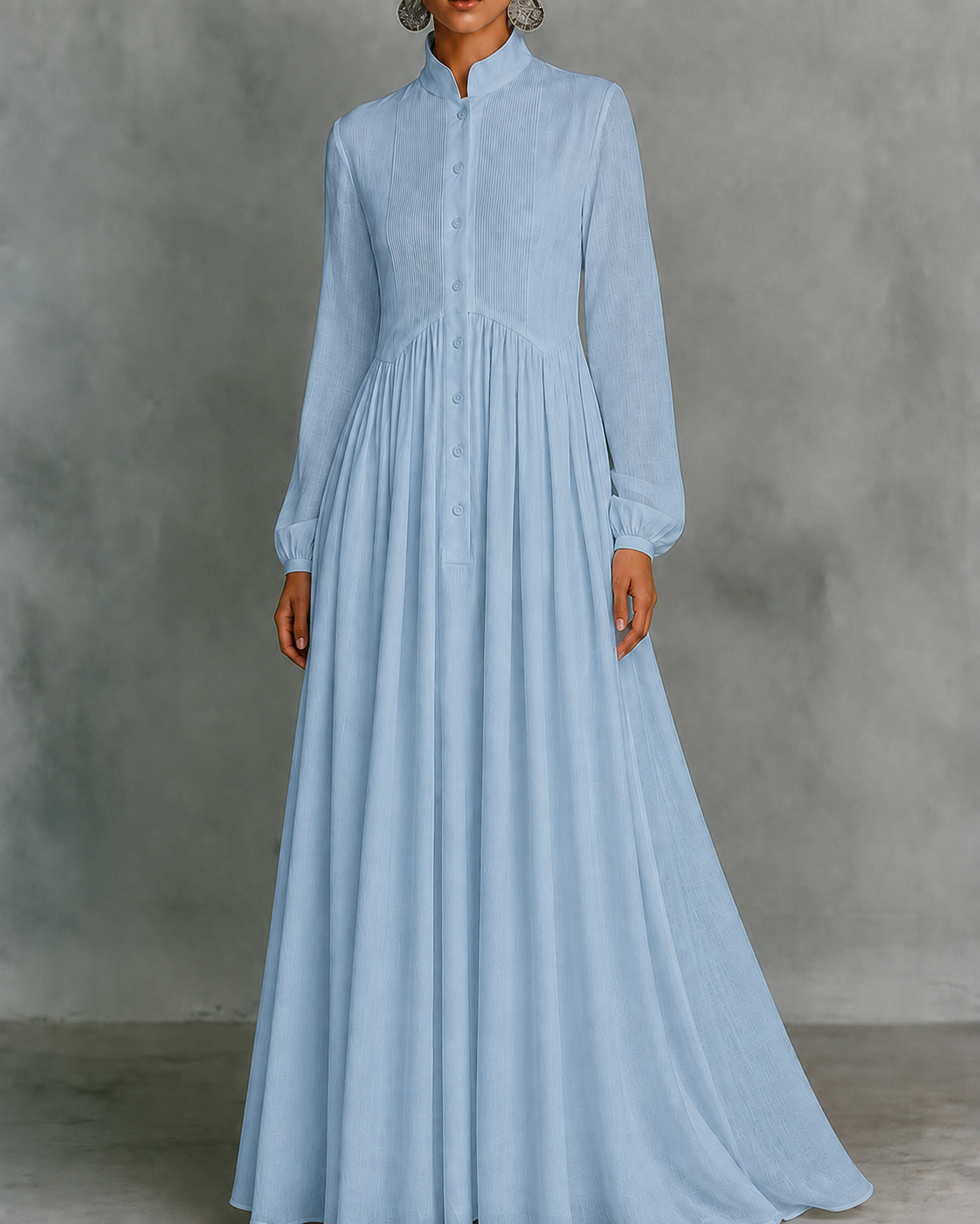 DEBORA™ | ABITO MAXI MINIMALISTA COLLETTO ALLA COREANA