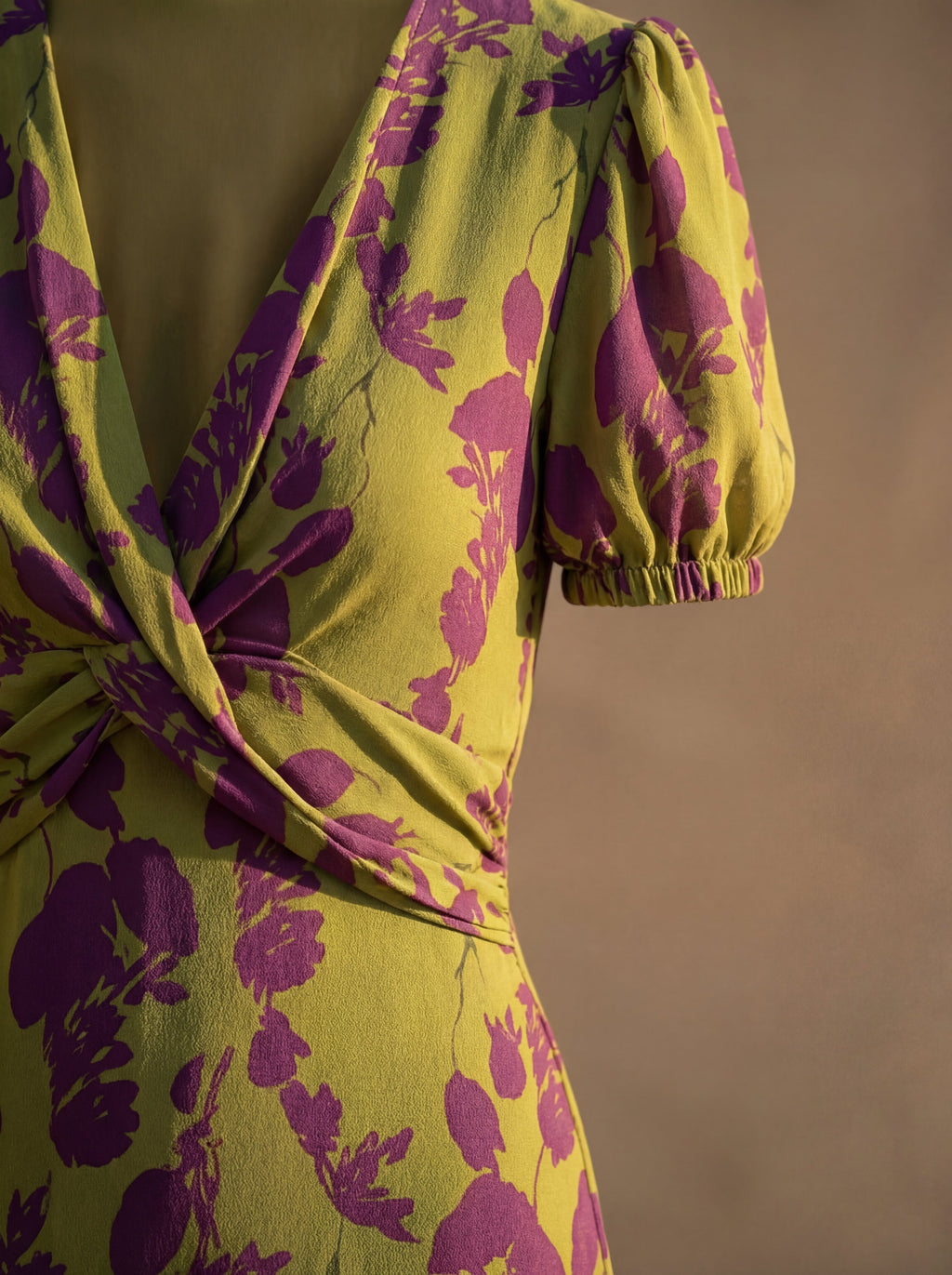 GRAZIA™ | ABITO ELEGANTE IN SETA CON STAMPA BOTANICA