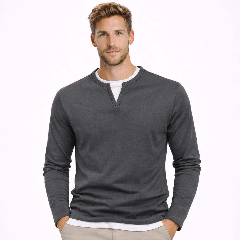 ANDREA™ | MAGLIA CON COLLO A CONTRASTO