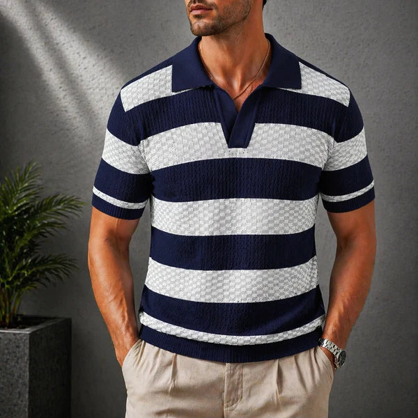 CLAUDIO™ | POLO IN MAGLIA A RIGHE BICOLORE