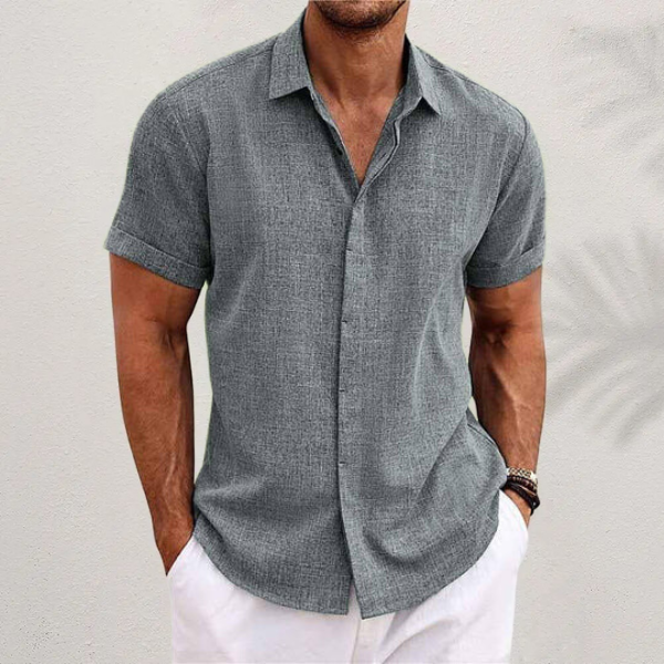 ANGELO™ | CAMICIA IN LINO A MANICHE CORTE