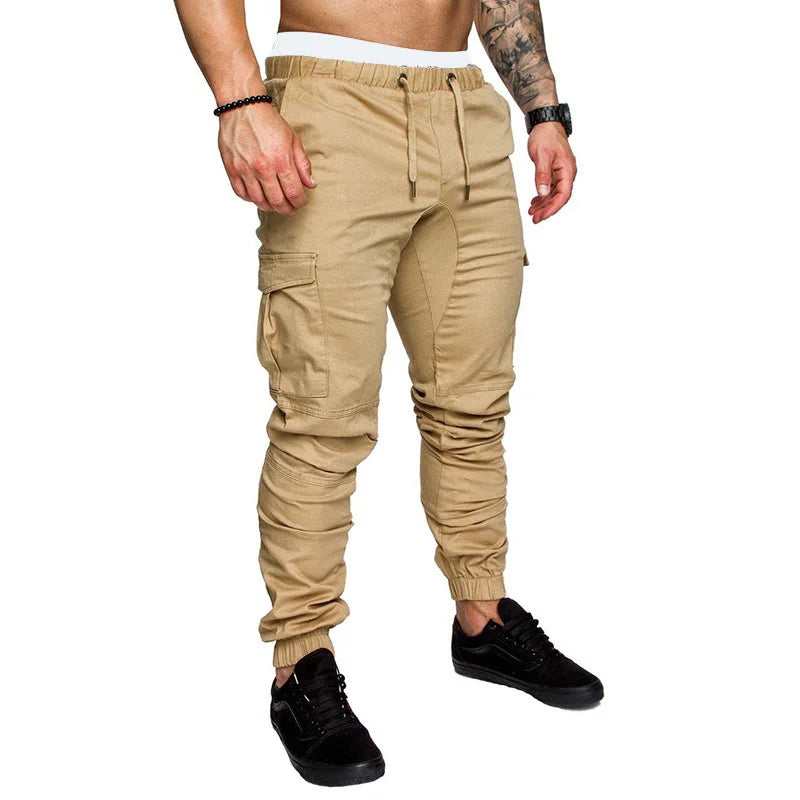 2025 New Male Trousers Mens Joggers Solid Multi-pocket Pants Sweatpants Men Pants Hip Hop Harem Joggers Pants Running men's gym