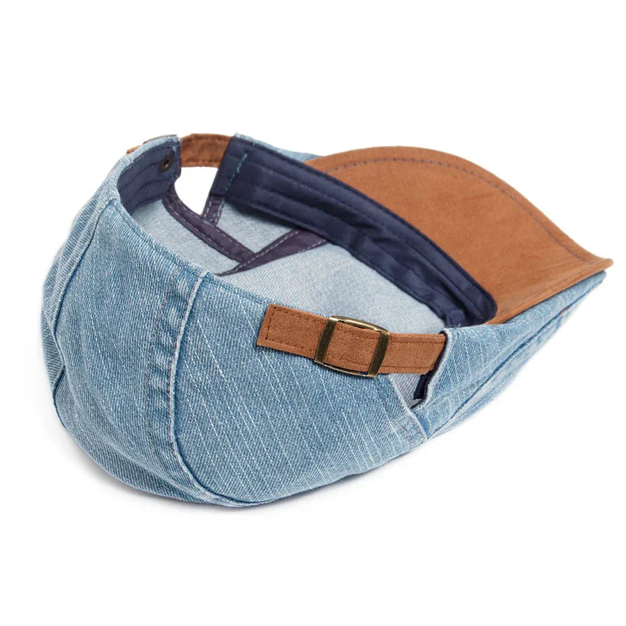 ENZO™ | BERRETTO CON VISIERA PIATTA IN DENIM, STILE RETRÒ