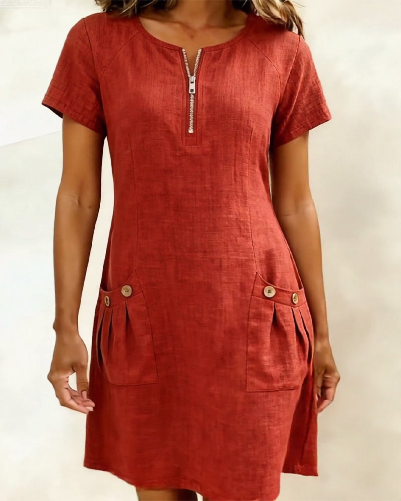 DAFNE™ | ABITO IN COTONE-LINO ELEGANZA QUOTIDIANA