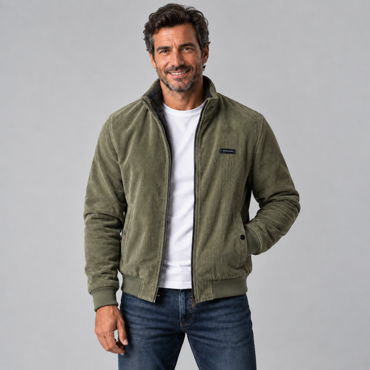 ANGELO™ | GIACCA IN VELLUTO A COSTE CON INTERNO IN PILE