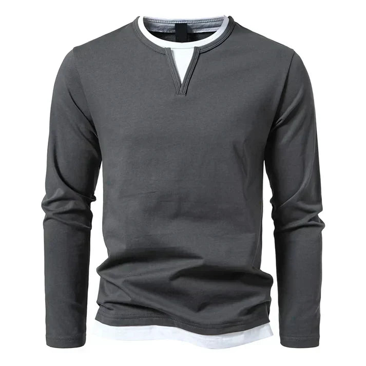 ANDREA™ | MAGLIA CON COLLO A CONTRASTO