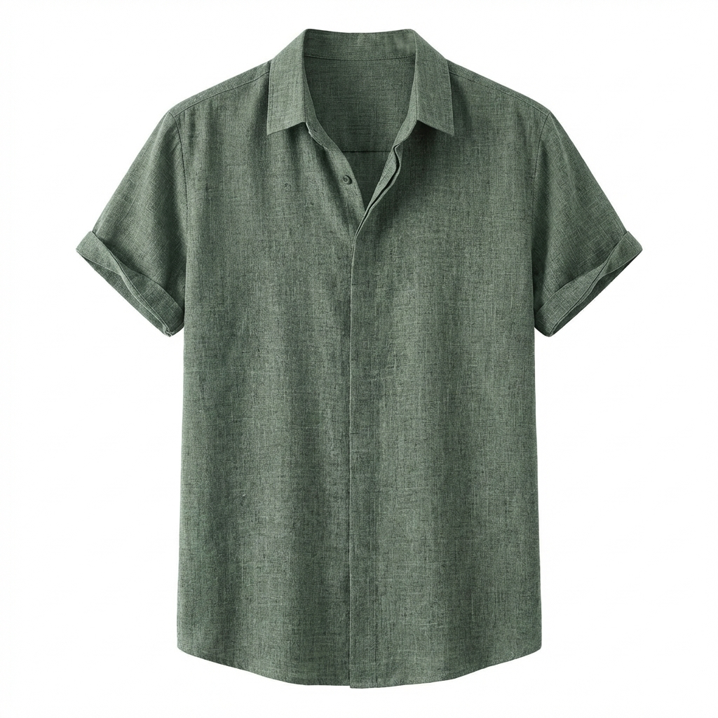 ANGELO™ | CAMICIA IN LINO A MANICHE CORTE
