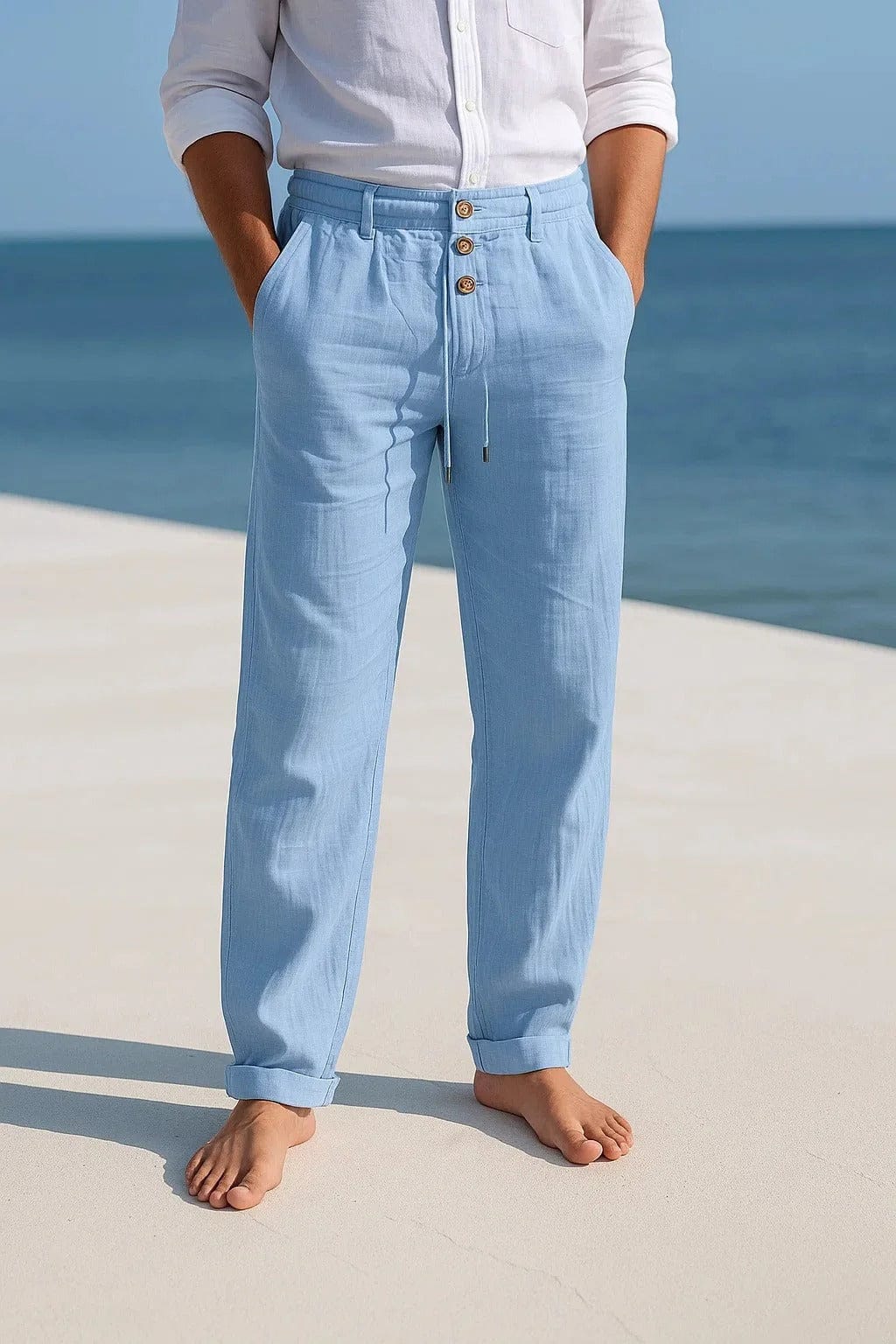 MARCO™ | PANTALONI IN LINO CON COULISSE