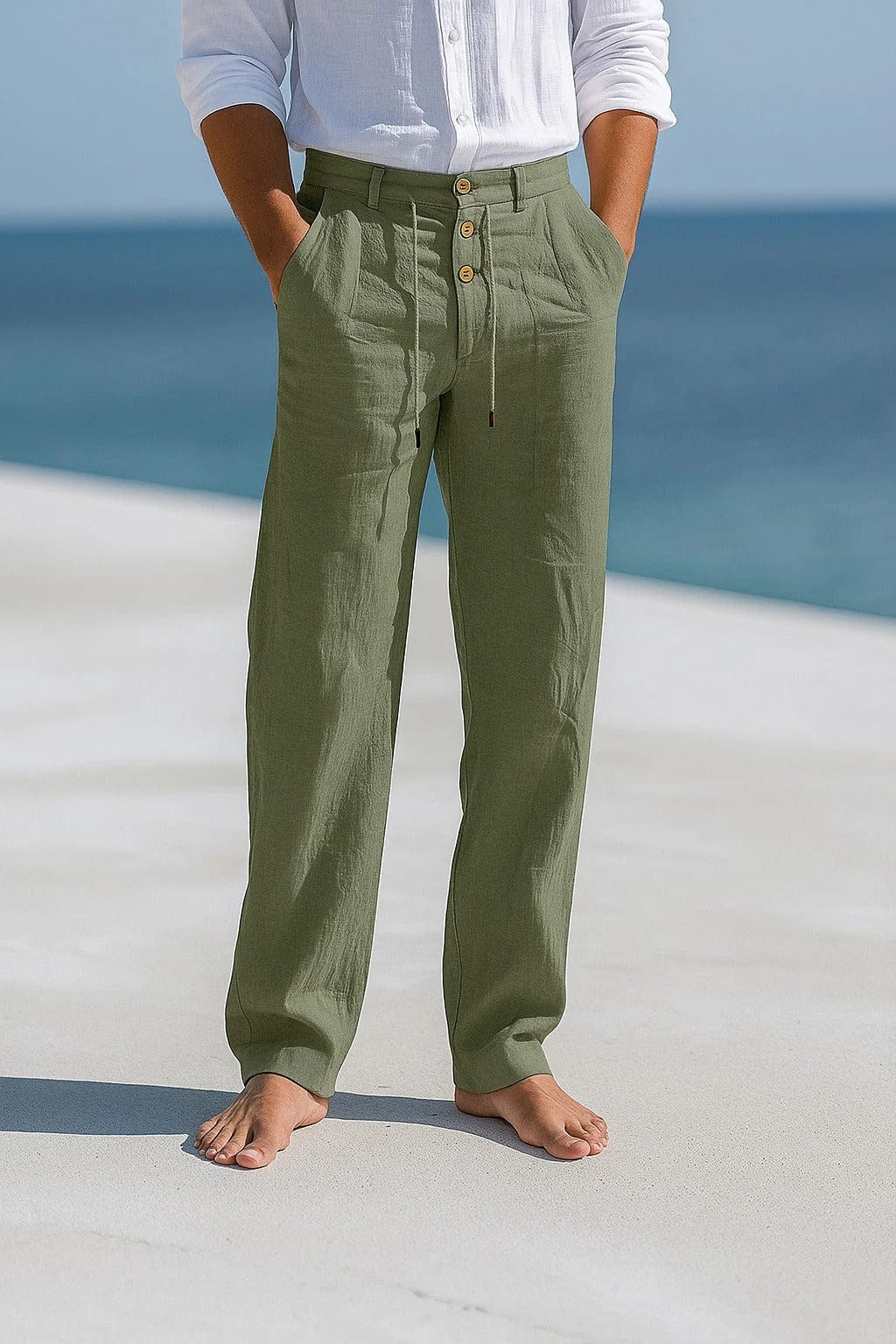 MARCO™ | PANTALONI IN LINO CON COULISSE