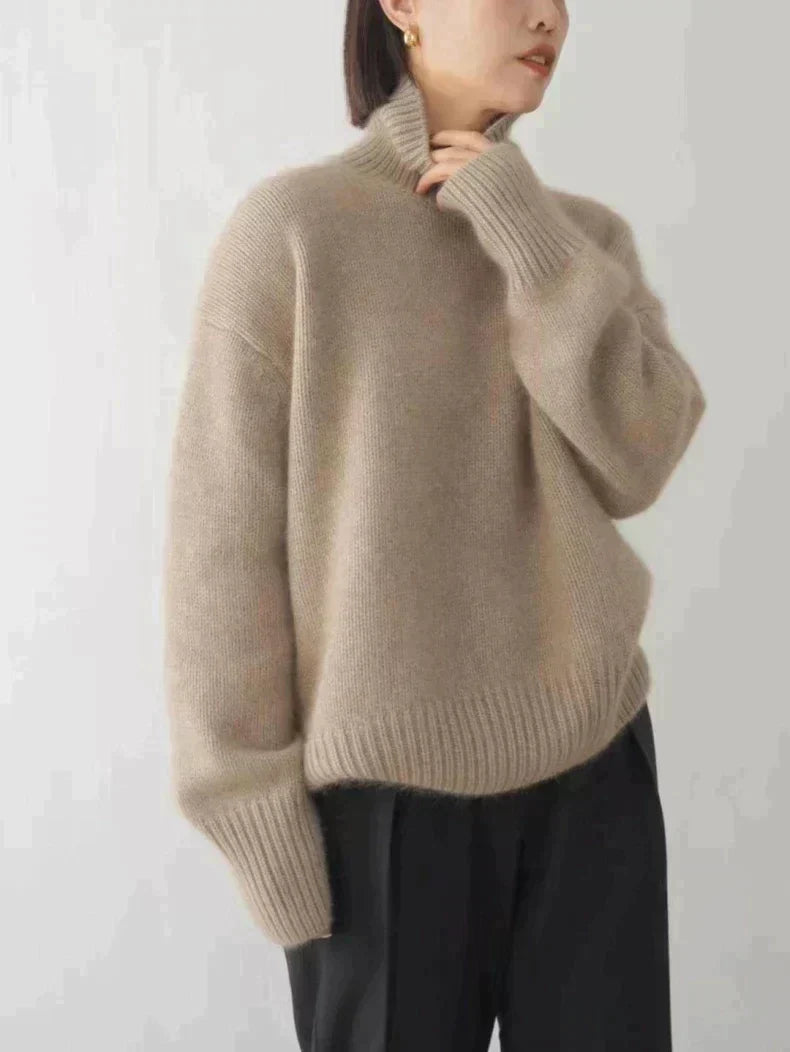BARBARA™ | MAGLIONE IN SIMIL CACHEMIRE COLLO ALTO