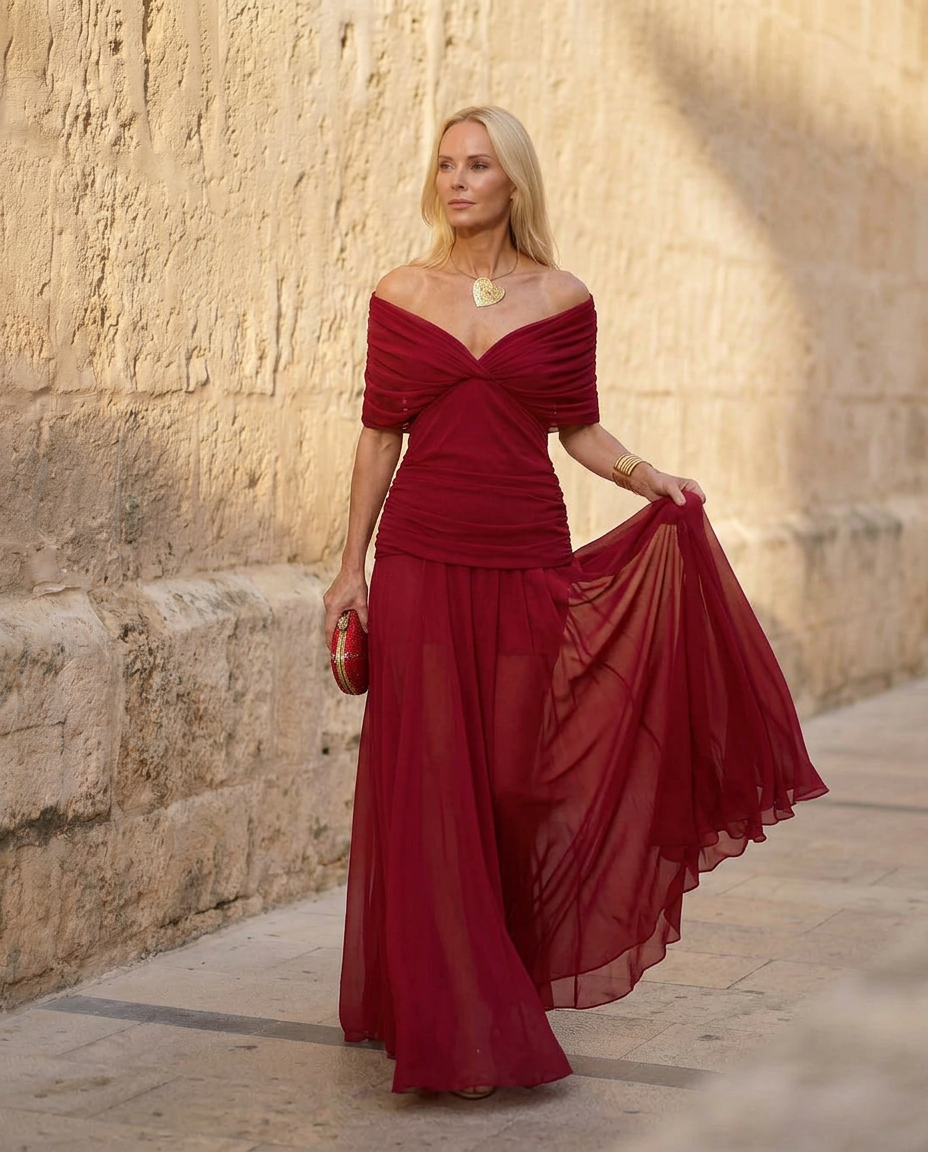 ROSALIA™ | ABITO LUNGO ELEGANTE IN SETA