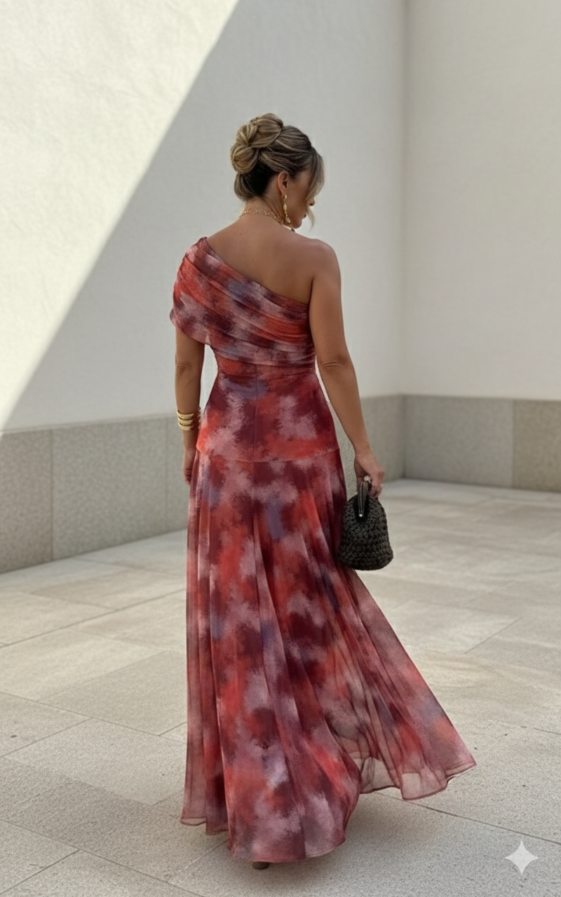 OTTAVIA™ | ABITO LUNGO FLUIDO IN SATIN ELEGANZA SENZA TEMPO