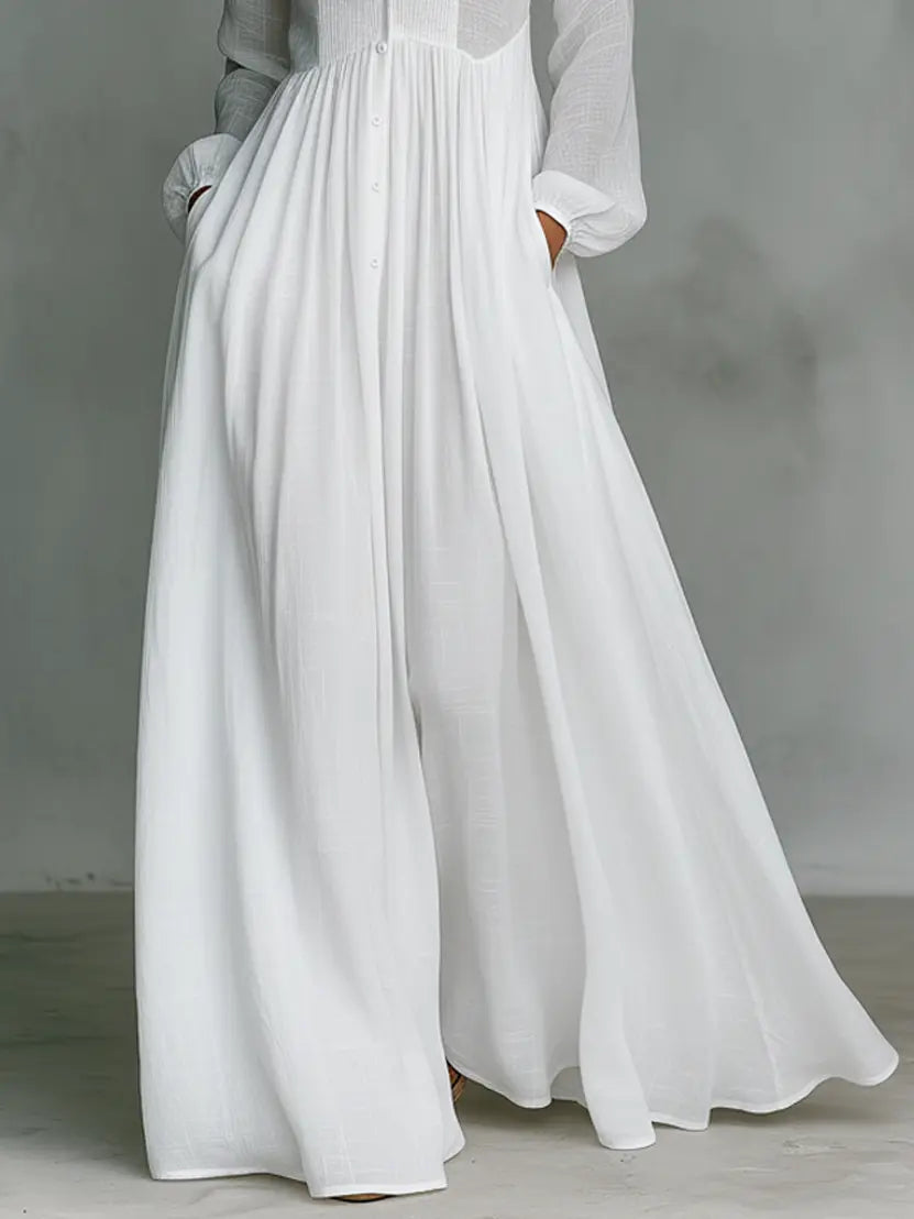 DEBORA™ | ABITO MAXI MINIMALISTA COLLETTO ALLA COREANA